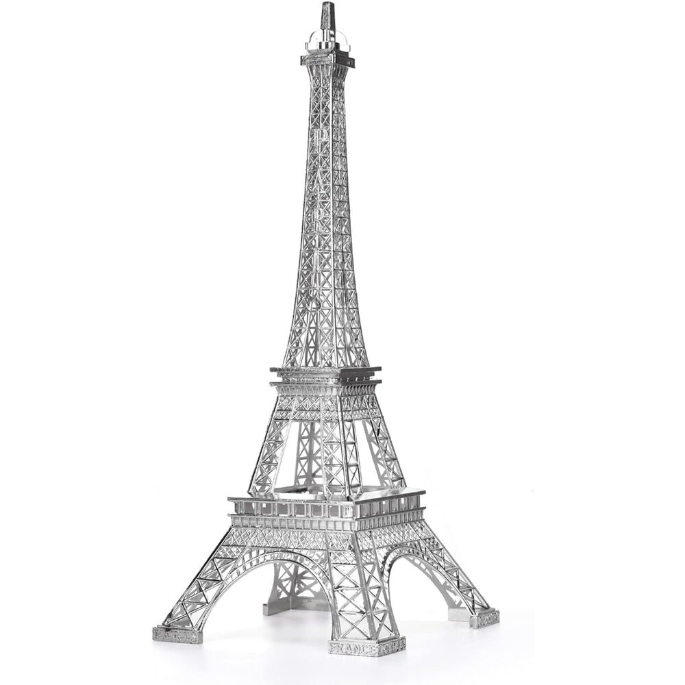 Therwen Eiffel Tower Statues, 10 Inch, Silver with Gift Packaging